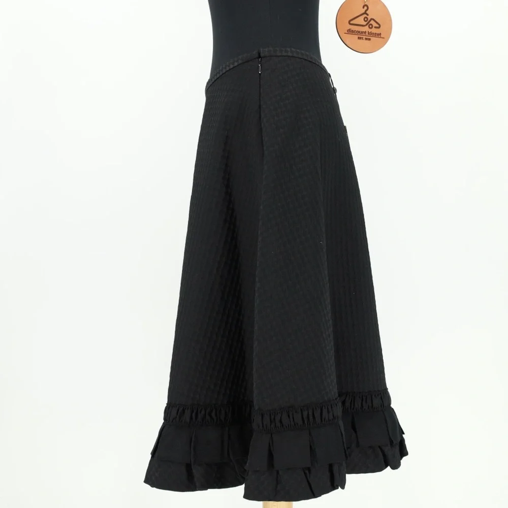 Max Studio Leon‎ Max Limited Edition Textured Ruffle Hem Skirt Size 4 Lined $458